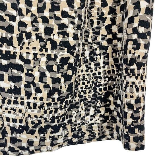 Ann Taylor Womens Beige Black Jersey Knit Stretch Pencil Knee Length Skirt sz 12 - Picture 5 of 16